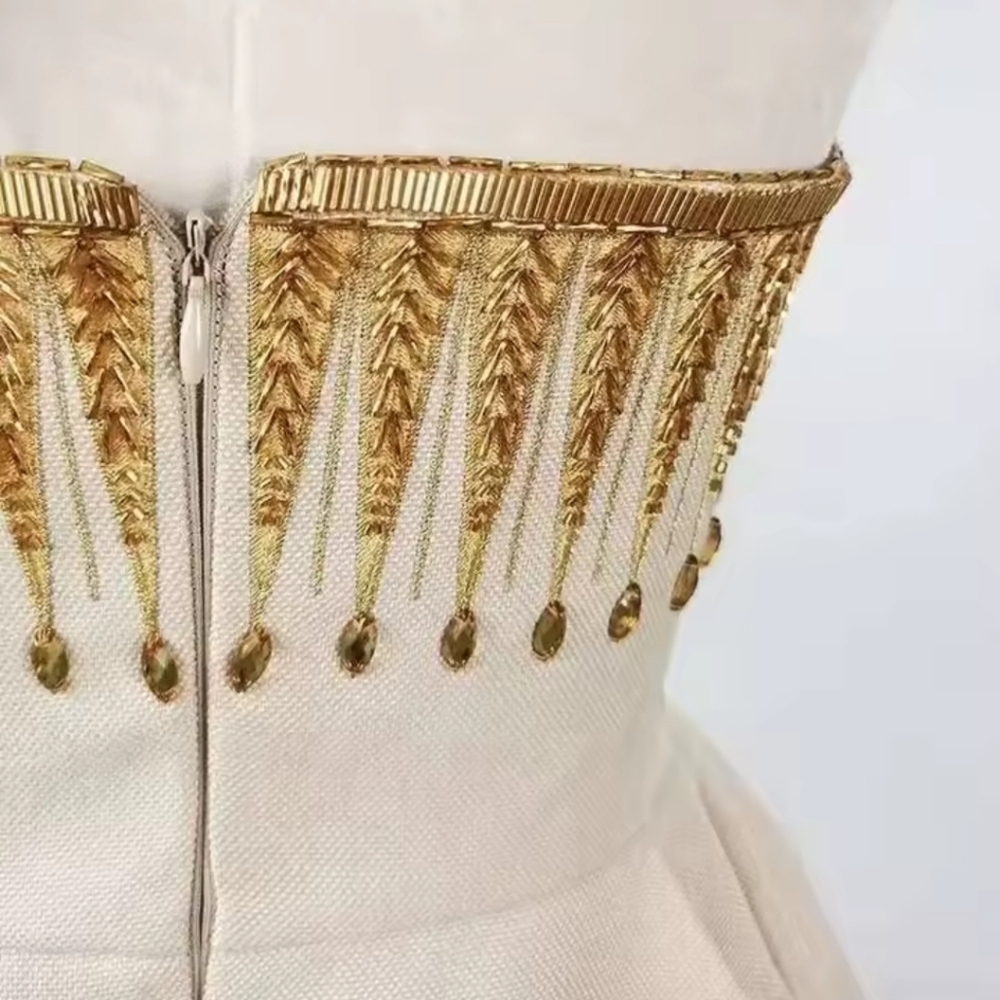 Runway Embroidered Top Midi Dress Strapless - Picture 9 of 12